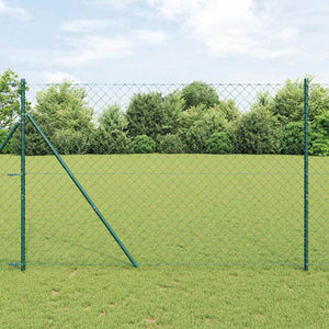 vidaXL Poteau de clôture vert 25 x 1,6 m (maille 60 x 60 mm) Acier et PVC