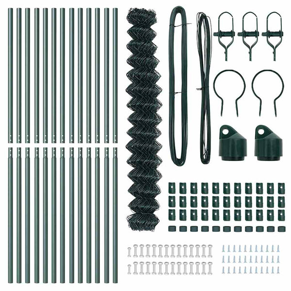 vidaXL Poteau de clôture vert 25 x 1,6 m (maille 60 x 60 mm) Acier et PVC