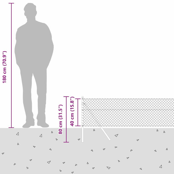 Graue Zaunpfosten 10 x 0,4 m