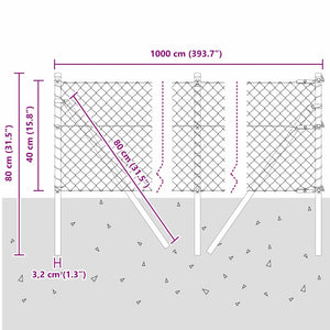 Graue Zaunpfosten 10 x 0,4 m