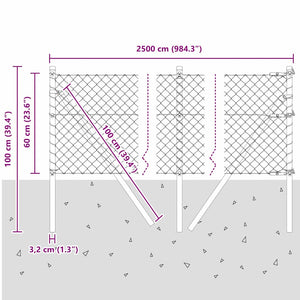 Grauer Zaunpfosten 10x0,6 m