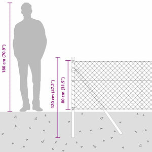 Graue Zaunpfosten 10 x 0,8 m