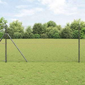 Zaunpfosten Grau, 10 x 1 m, Stahl/PVC