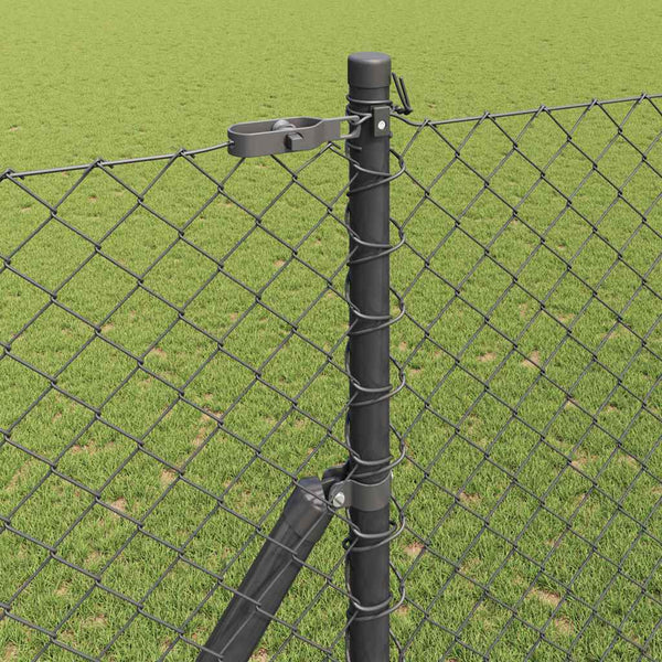 Zaunpfosten Grau 10 x 1,5 m Stahl PVC