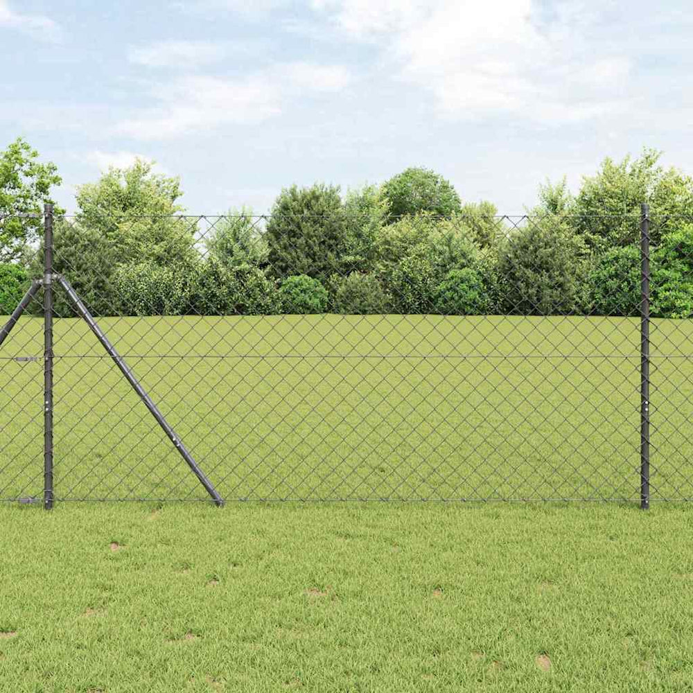 Graue Zaunpfosten, 10 x 1 m, Stahl & PVC