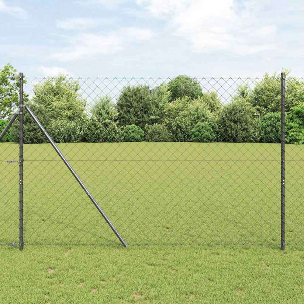 Zaunpfosten Grau Stahl PVC 10x1,5m