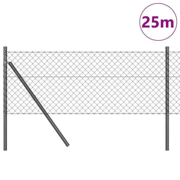 Grauer Zaunpfosten 2,5 m Stahl PVC