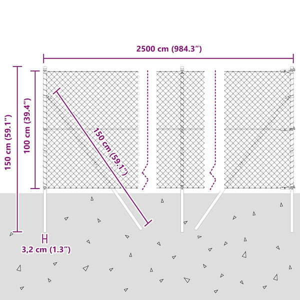 Zaunpfosten Grau 1 m Stahl PVC