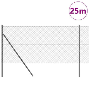 Zaunpfosten Grau 1 m Stahl PVC