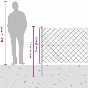 Grauer Zaunpfosten, 1 m Stahl