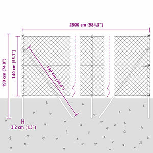 Grauer Zaunpfosten 2,5 x 1,4 m