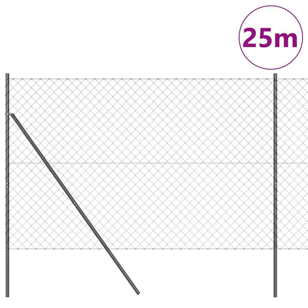 Grauer Zaunpfosten 2,5 m Stahl PVC