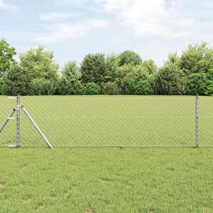 Silberner Zaunpfosten 10 x 0,4 m Stahl