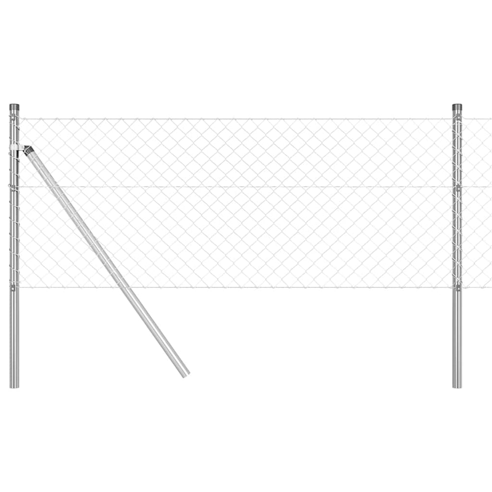 Silberner Zaunpfosten 10 x 0,8 m