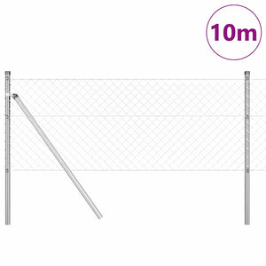 Silberner Zaunpfosten 10 x 0,8 m