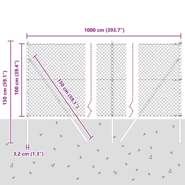 Zaunpfosten Silber 10 x 1 m Stahl