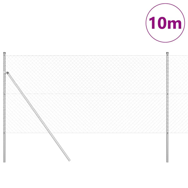 Silberner Zaunpfosten 10 x 1,2 m Stahl