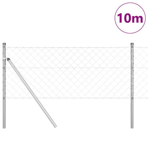 Silberner Zaunpfosten 10 x 0,6 m