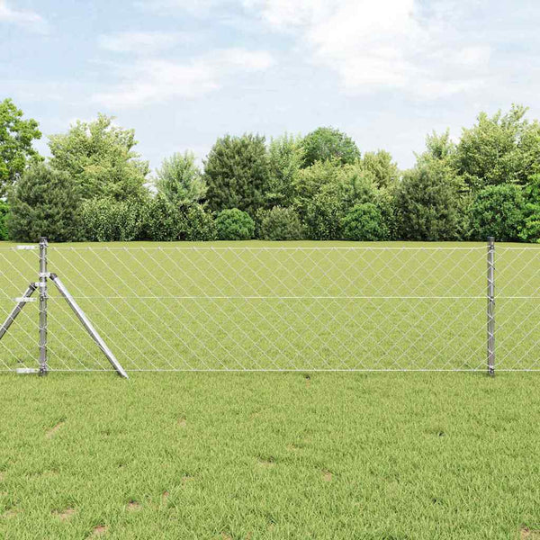Zaunpfosten Silber 10 x 0,8 m Stahl