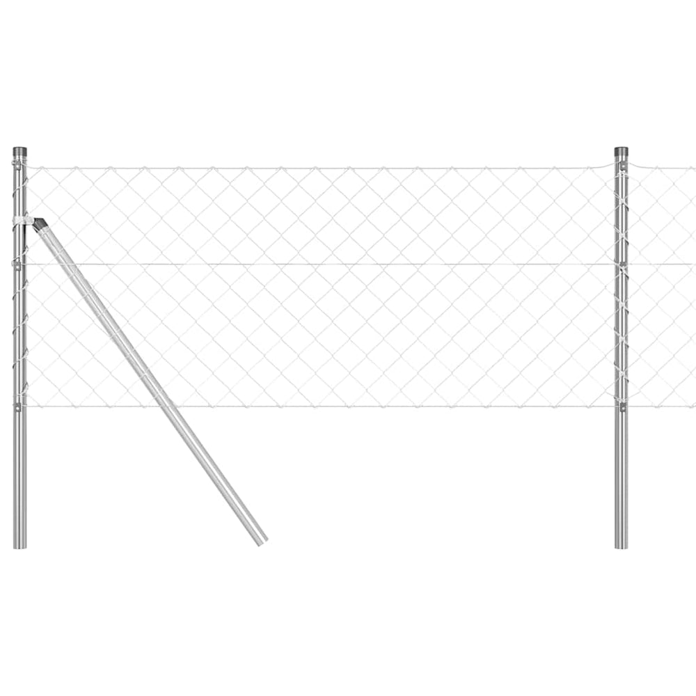 Zaunpfosten Silber 10 x 0,8 m Stahl