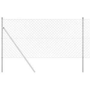 Zaunpfosten Silber 10 x 1,2 m Stahl