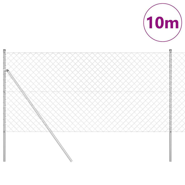 Zaunpfosten Silber 10x1,4m Stahl