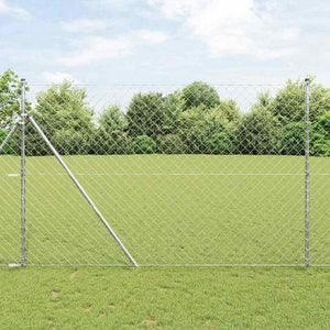 Silberner Zaunpfosten 10 x 1,5 m Stahl
