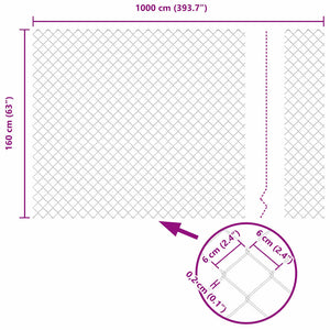 Silberner Zaunpfosten 10 x 1,6 m