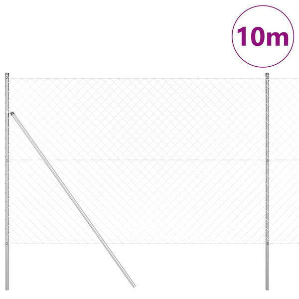 Silberner Zaunpfosten 10 x 1,6 m