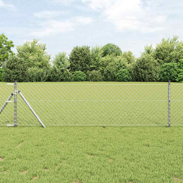 Silberner Zaunpfosten 2,5 m Stahl