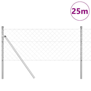 Silberner Zaunpfosten 2,5 m Stahl