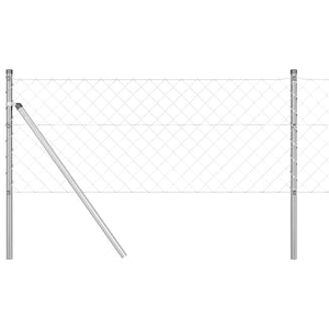 Silberner Zaunpfosten 2,5 x 0,6 m Stahl