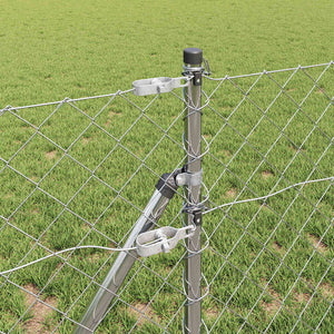 Zaunpfosten Silber 2,5 m Stahl