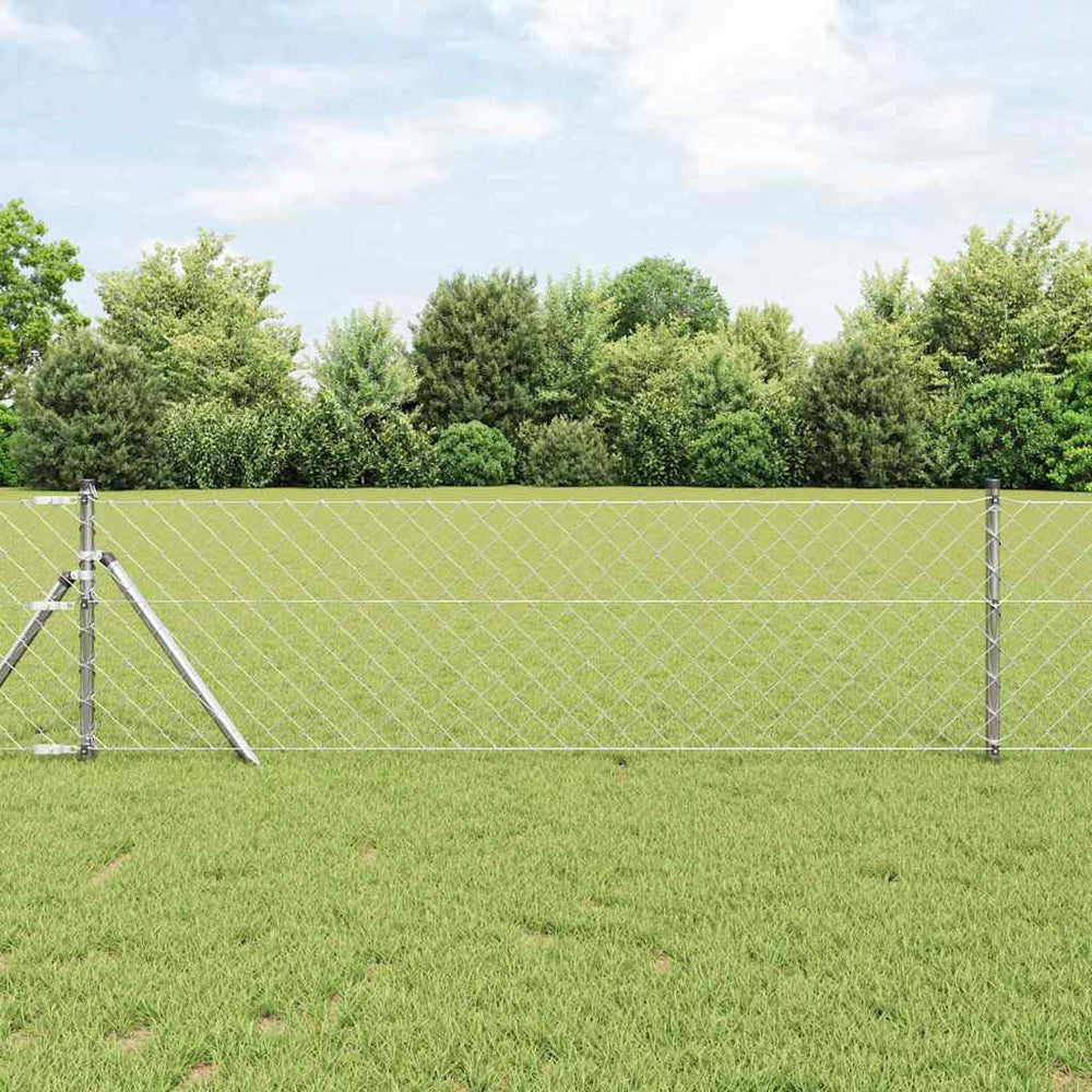 Zaunpfosten Silber 2,5 m Stahl