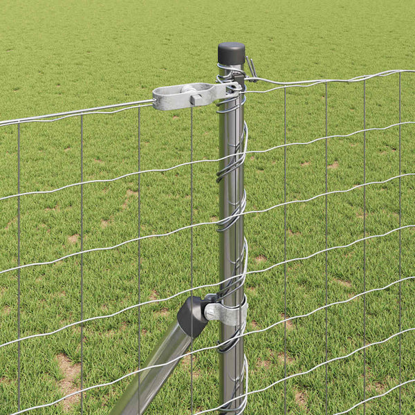 Zaun mit Pfosten Silber 1 x 10 m