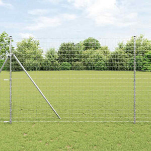 Zaun mit Pfosten Silber 1,5x10m