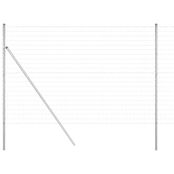 Zaun mit Pfosten Silber 1,5x10m