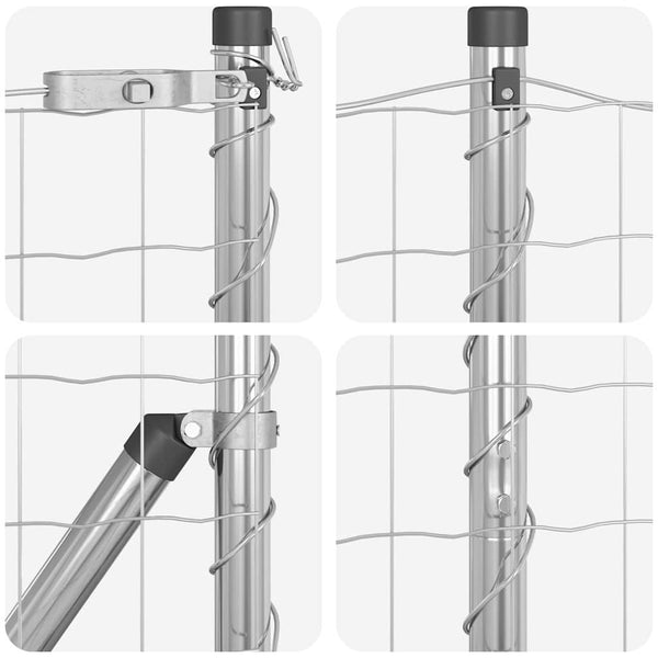 Zaun mit Pfosten Silber 1,6x10m