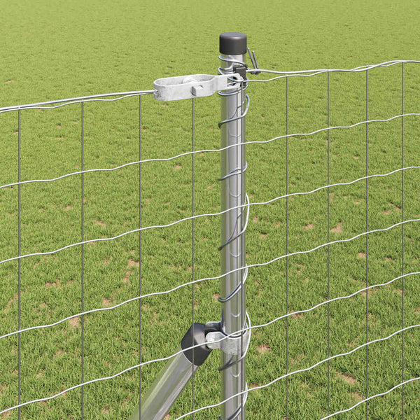 Zaun mit Pfosten Silber 1,6x10m
