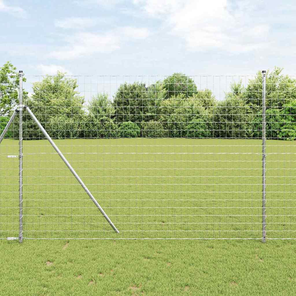Zaun mit Pfosten Silber 1,6x10m