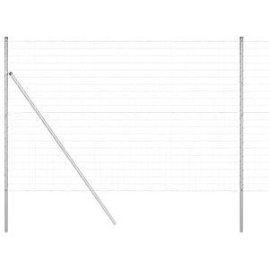 Zaun mit Pfosten Silber 1,6x10m