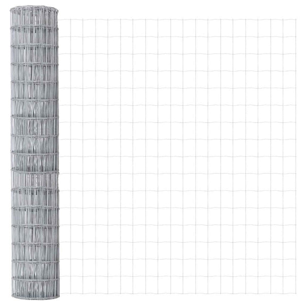 Zaun mit Pfosten Silber 1,6x10m