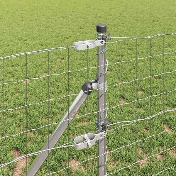 Silberner Zaun mit Pfosten 0,4x25m