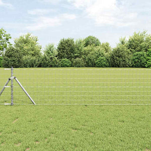 Silberner Zaun mit Pfosten 0,4x25m