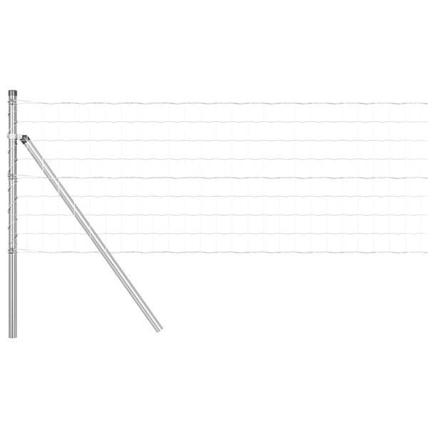 Silberner Zaun mit Pfosten 0,6x25m