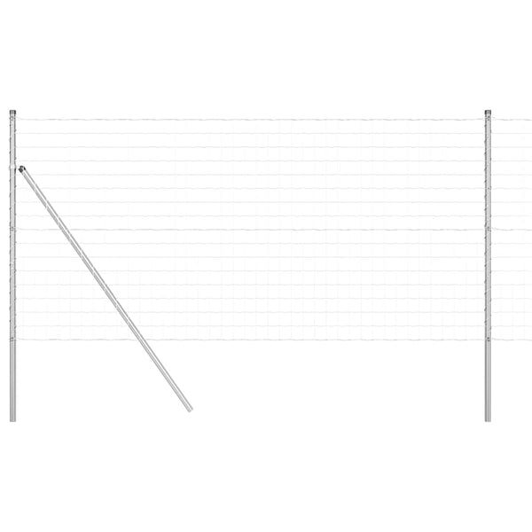Silberner Zaun mit Pfosten 1,2x25m