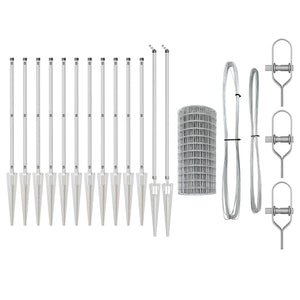 vidaXL Clôture avec poteaux Argenté 0,4 x 25 m Acier