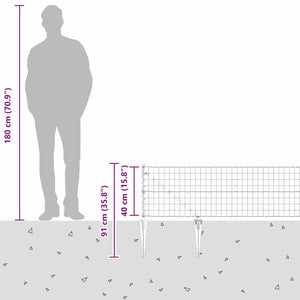 vidaXL Clôture avec poteaux Argenté 0,4 x 25 m Acier
