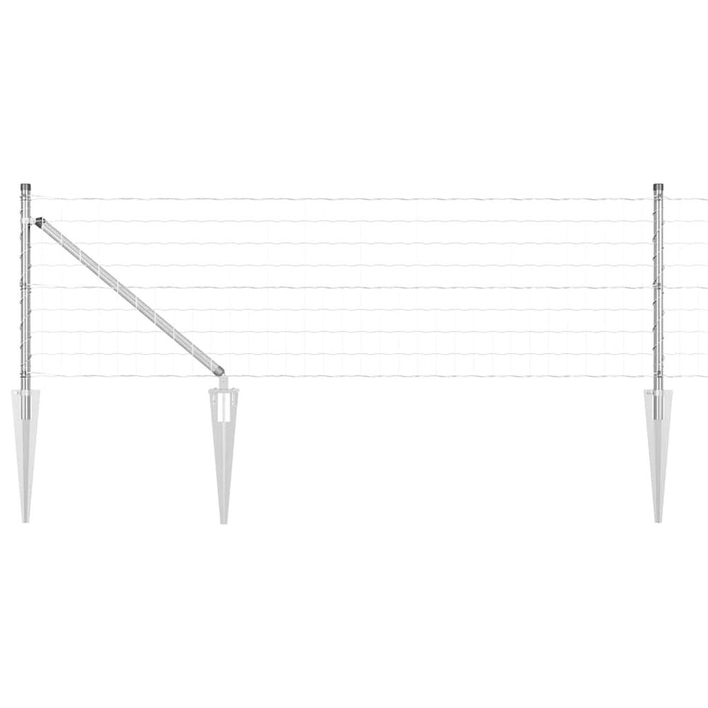 vidaXL Fence with Posts Silver 0.6 x 25 m Steel