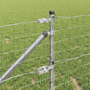 vidaXL Clôture avec poteaux Argenté 0,8 x 25 m Acier